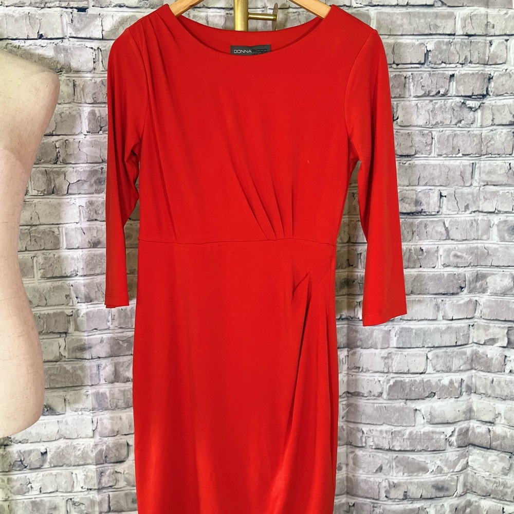 Donna Ricco Bold Red Long Sleeve Dress